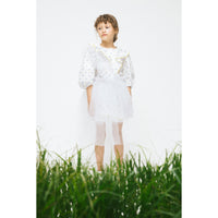 Paade Mode White Pearl Cotton Blouse