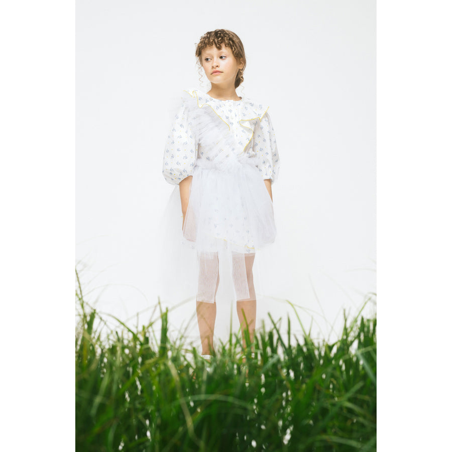 Paade Mode White Pearl Cotton Blouse