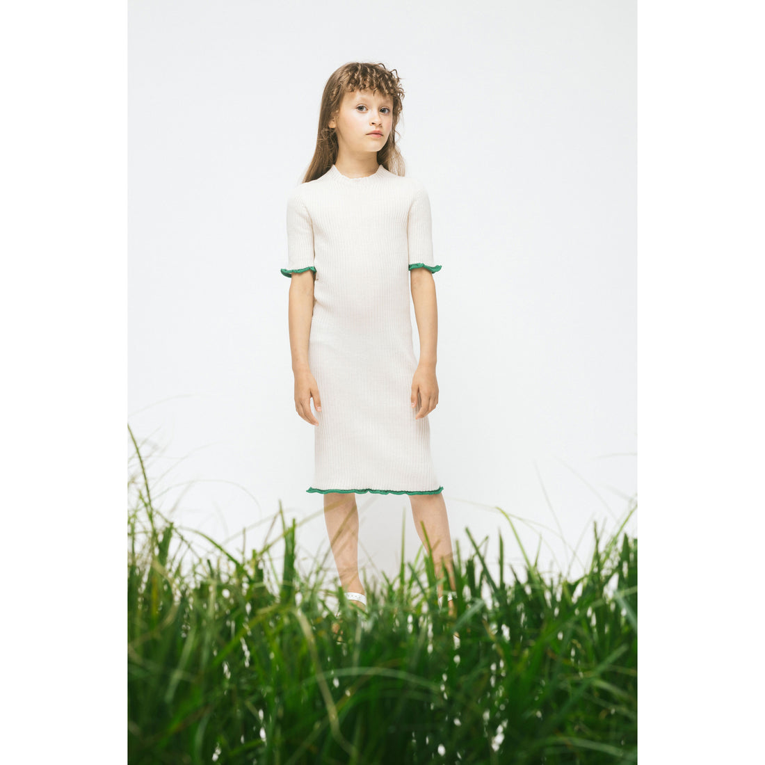 Paade Mode White Wave Seamless Knit Dress – Ladida