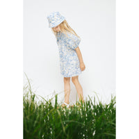 Paade Mode Blue Anemone Cotton Puff Sleeve Dress