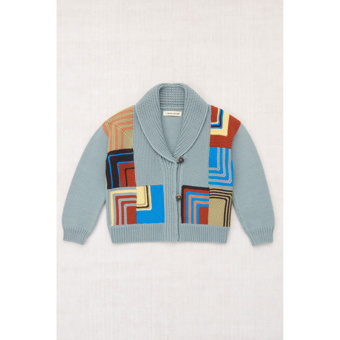 Misha and Puff Overcast Patchwork Shawl Collar Cardigan
