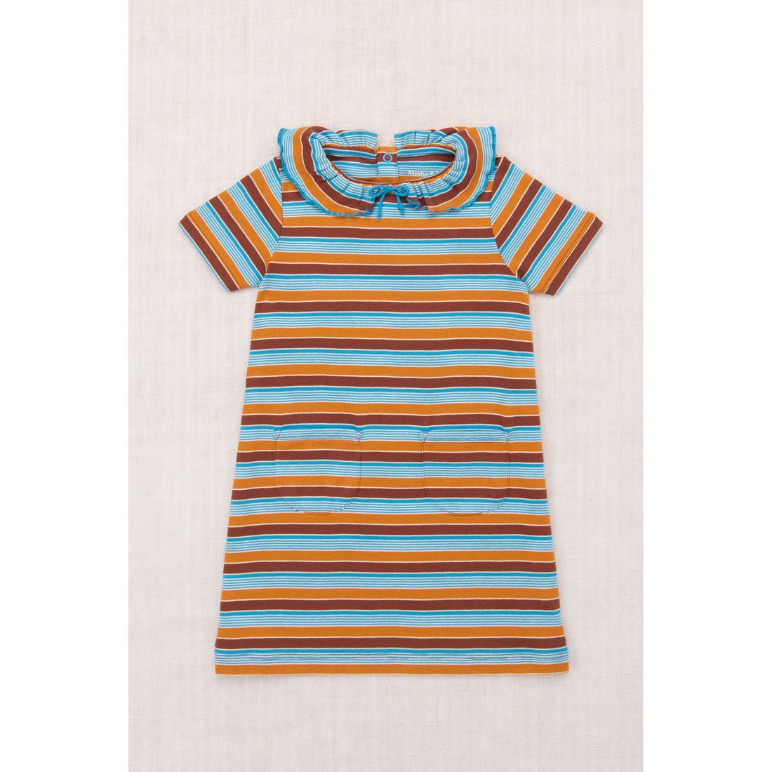 Misha and Puff Bright Sky Avenue Stripe Pattie Dress