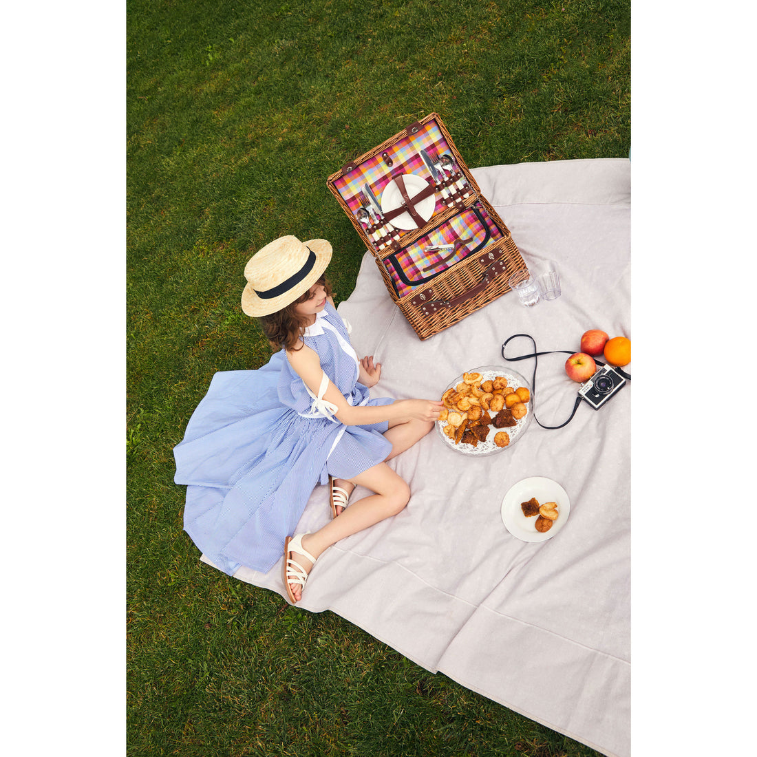 Philosophy White/ Blue Stripped Poplin Dress