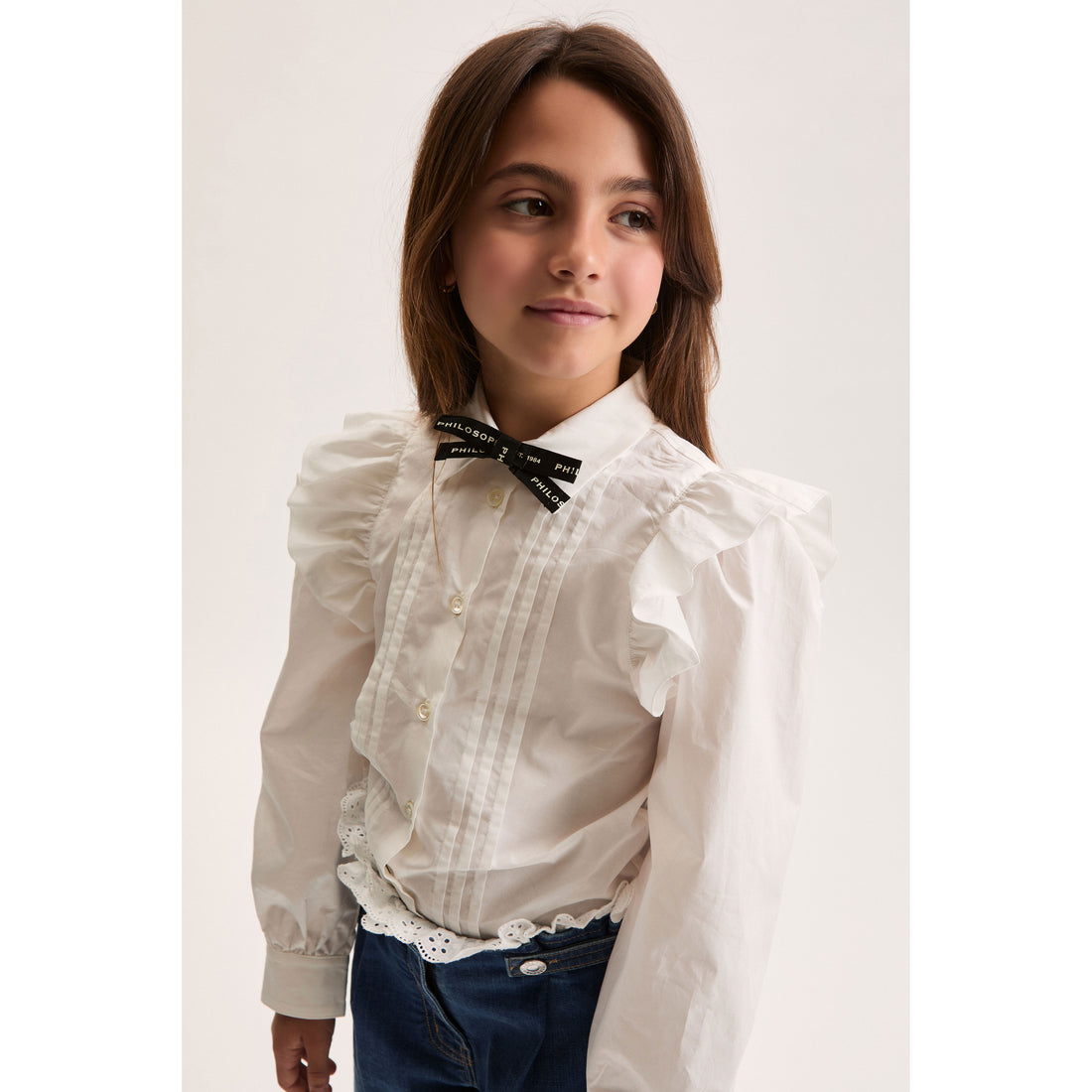 Philosophy White Poplin Bow Blouse