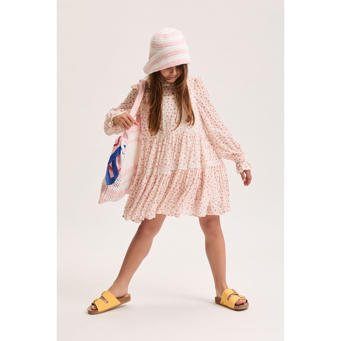 Philosophy Pink Small Rose Lace Trim Dress