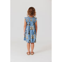 Pink Chicken Blue Flowerette Stevie Dress