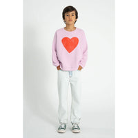 Piupiuchick Lilac/Red Heart Print Sweatshirt