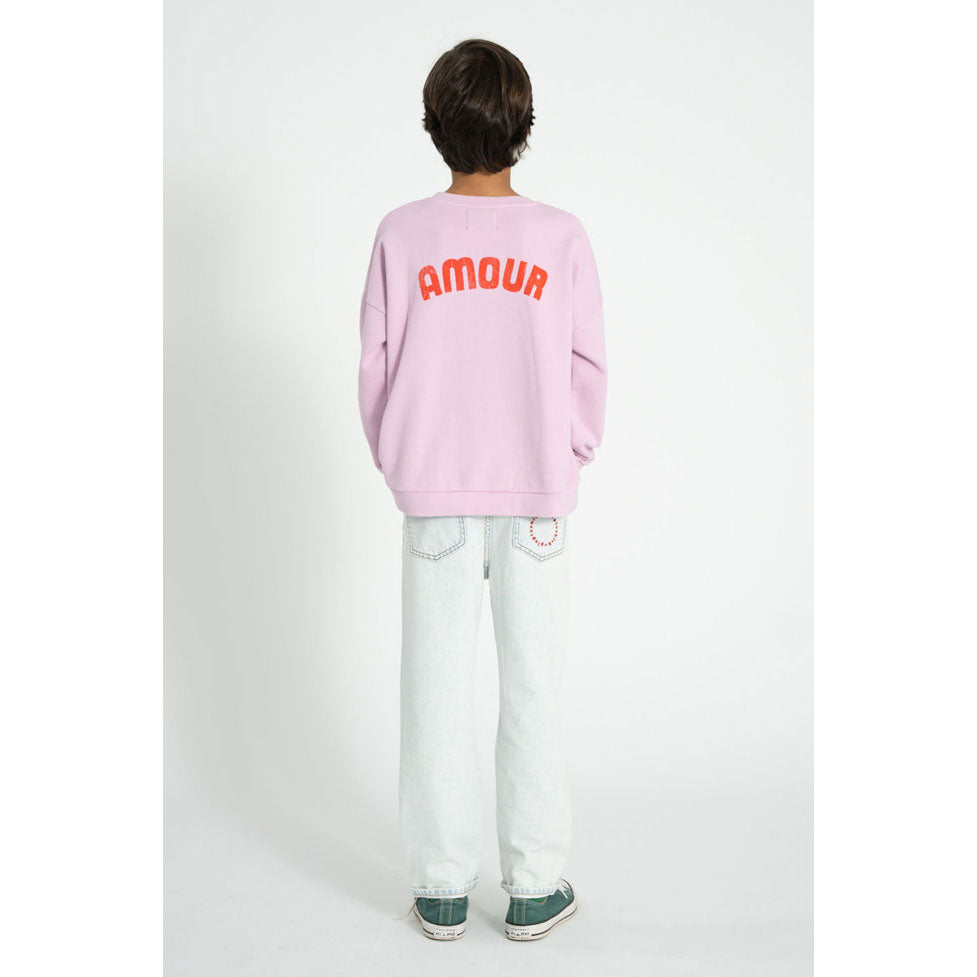 Piupiuchick Lilac/Red Heart Print Sweatshirt