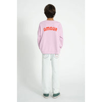 Piupiuchick Lilac/Red Heart Print Sweatshirt