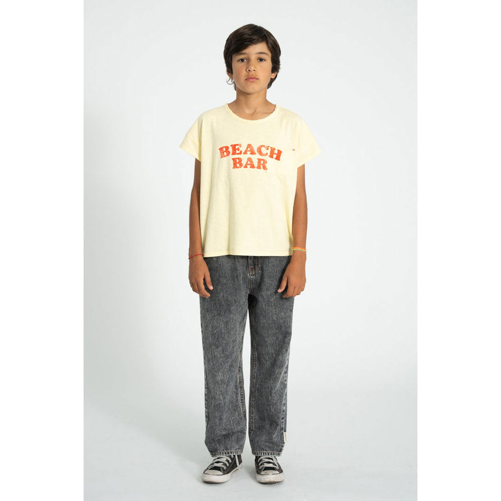 Piupiuchick Light Yellow "Beach Bar" Print T-Shirt