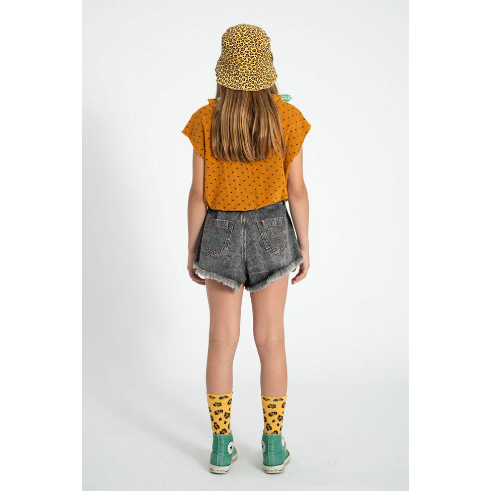 Piupiuchick Camel/Black Hearts All Over Top