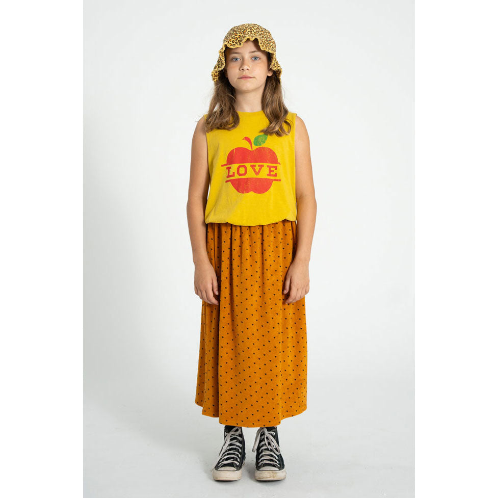 Piupiuchick Camel/Black Hearts All Over Long Skirt