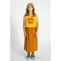 Piupiuchick Camel/Black Hearts All Over Long Skirt