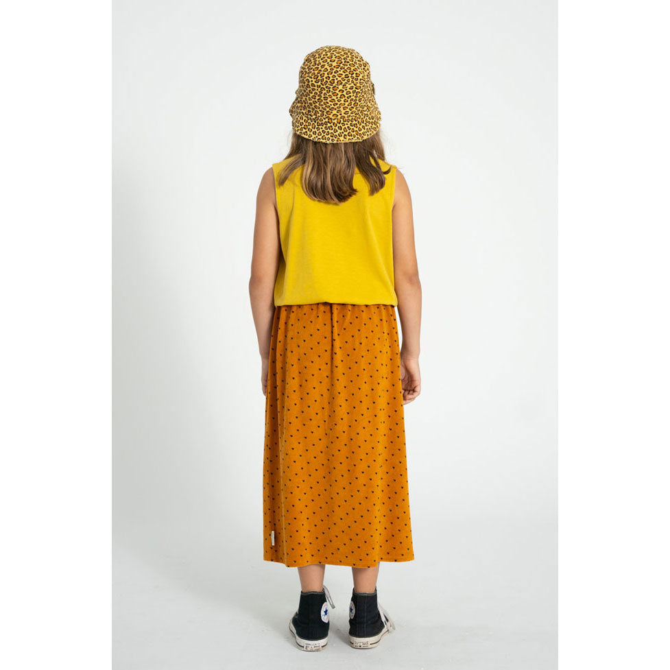 Piupiuchick Camel/Black Hearts All Over Long Skirt