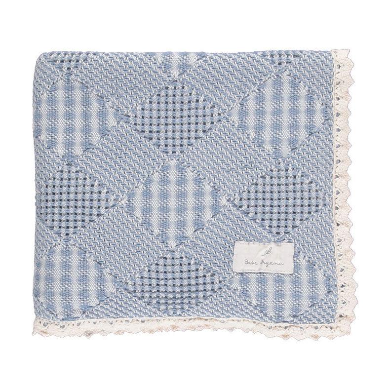 Bebe Organic Blue Plaid Patchwork Blanket