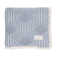 Bebe Organic Blue Plaid Patchwork Blanket