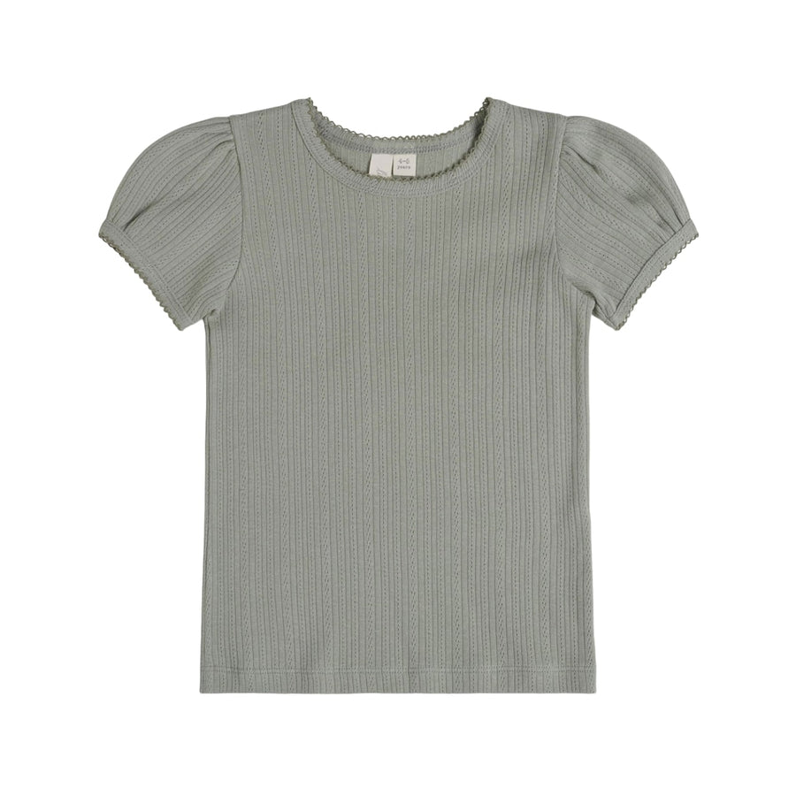 Little Cotton Clothes Mineral Green Organic Pointelle Tshirt