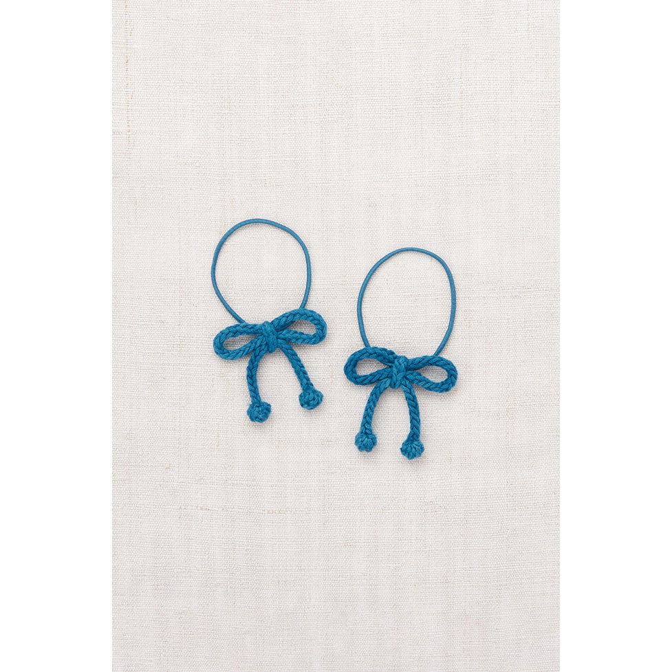 Misha and Puff Prussian Blue Popcorn Bow Elastic