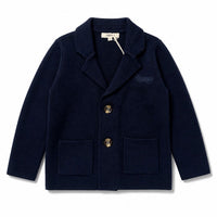 Arza Navy Knit Blazer