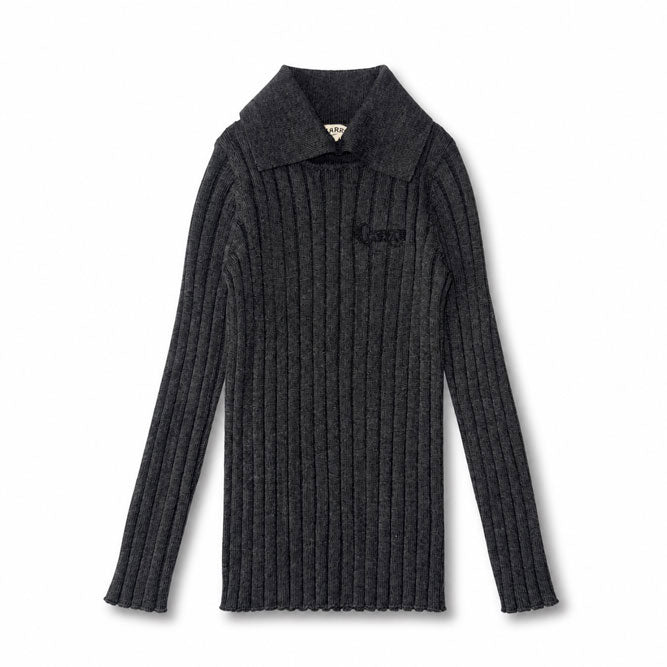 Arza Grey Ribbed Turtleneck Polo