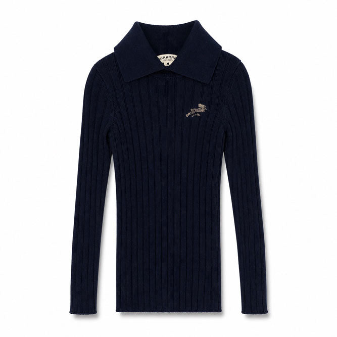 Arza Navy Ribbed Turtleneck Polo