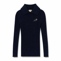 Arza Navy Ribbed Turtleneck Polo