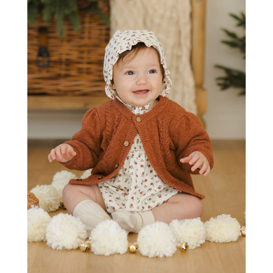 Quincy Mae Cranberry Holly Cardigan