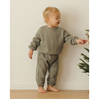 Quincy Mae Forest Textured Sweat Set