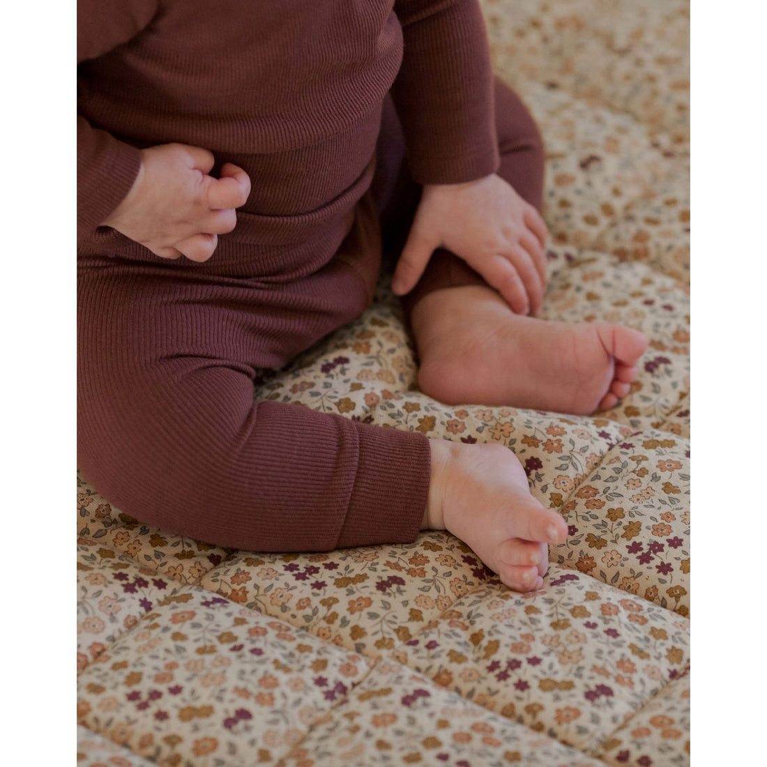 Quincy Mae Plum Ribbed Tee + Legging Set