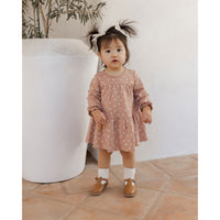 Quincy Mae Rose Ditsy Tiered Jersey Dress