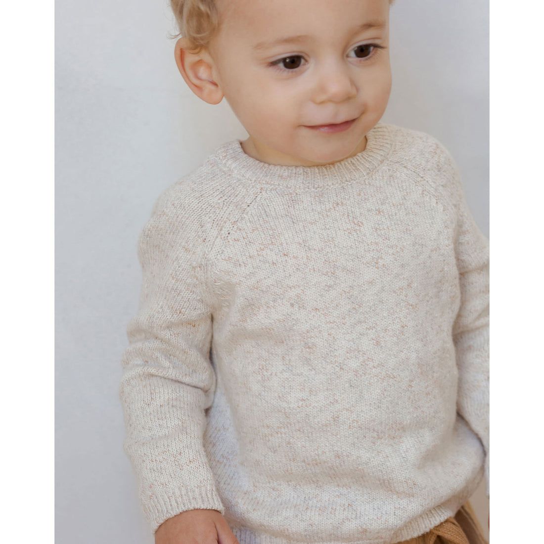 Quincy Mae Speckled Natural Knit Sweater