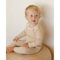 Quincy Mae Golden Stripe Ribbed Tee + Legging Set