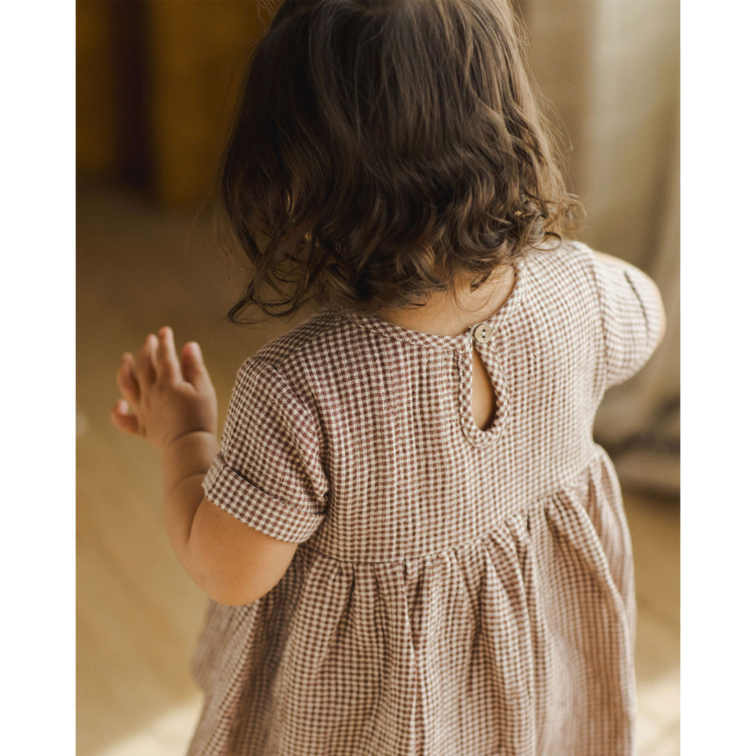 Quincy Mae Plum Gingham Brielle Dress