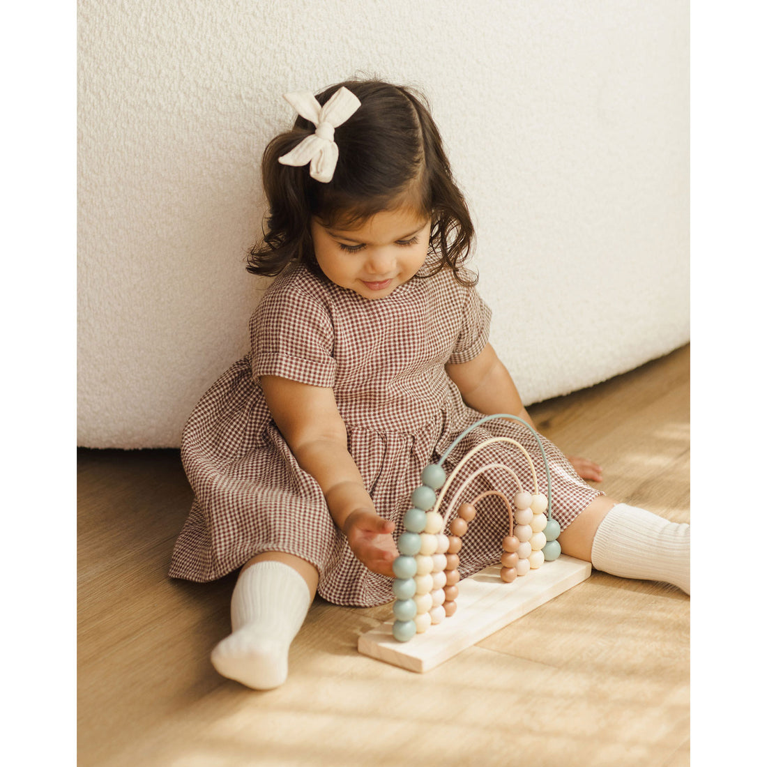 Quincy Mae Plum Gingham Brielle Dress