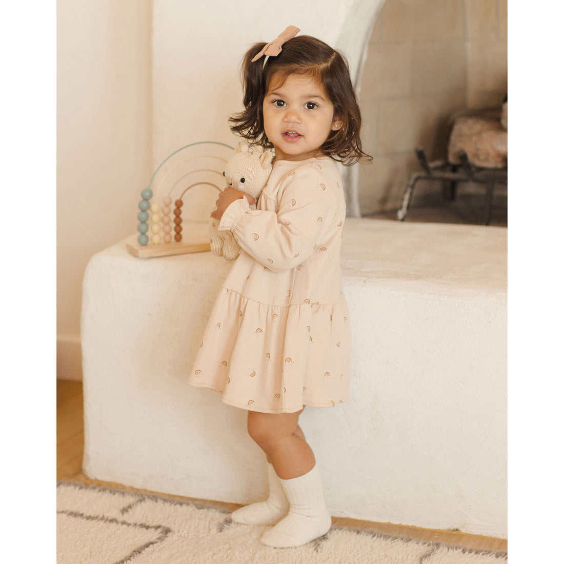 Quincy Mae Rainbows Tiered Jersey Dress