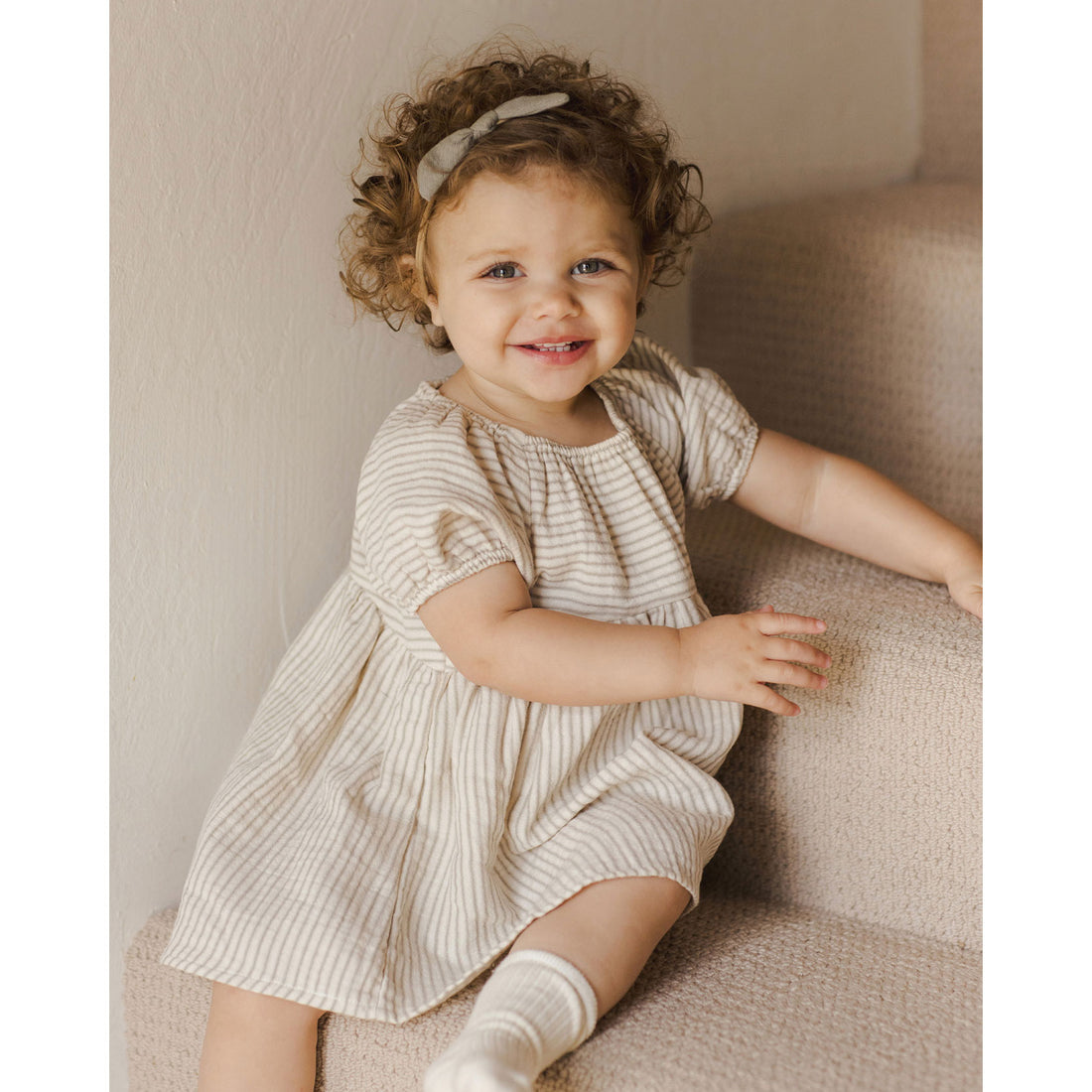 Quincy Mae Basil Stripe Bella Dress