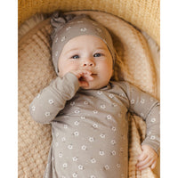 Quincy Mae Dust Blue Baby Gown + Hat Set