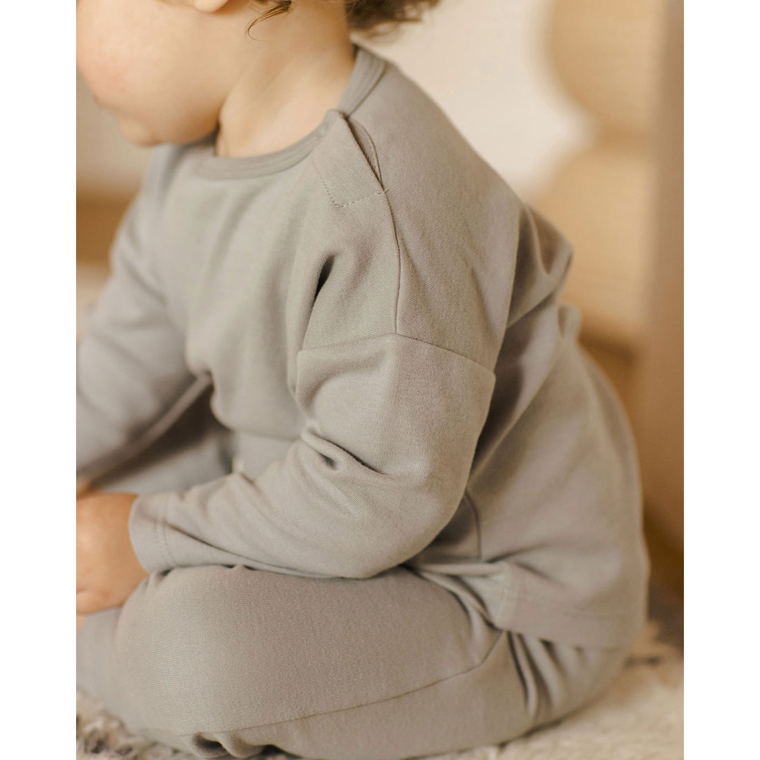 Quincy Mae Dusty Blue Long Sleeve Tee