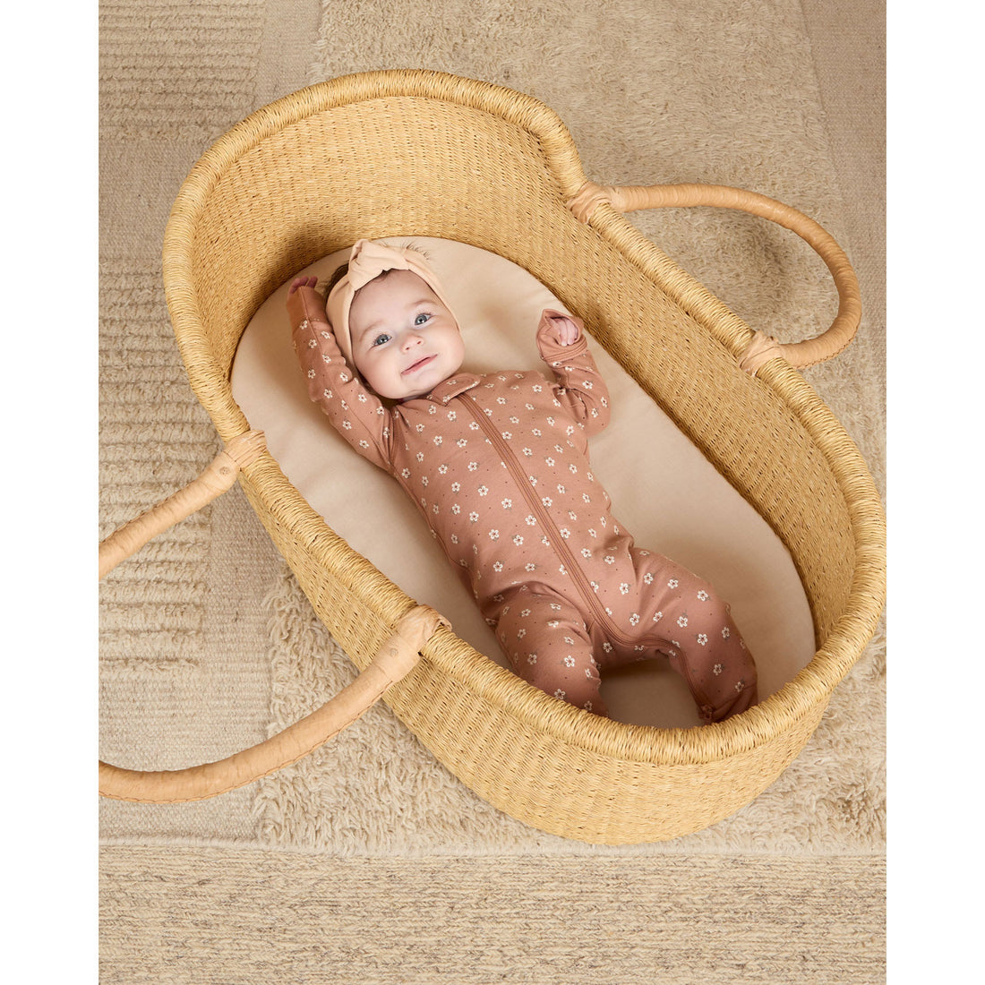 Quincy Mae Rose Ditsy Zip Long Sleeve Sleeper
