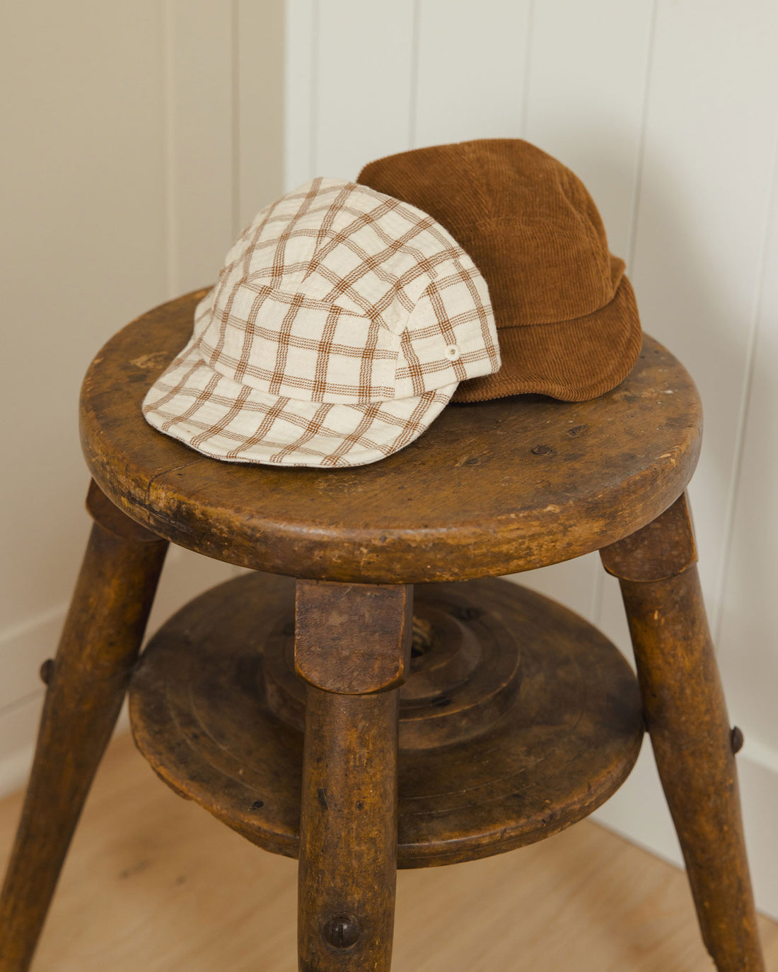 Quincy Mae Cinnamon Check Baby Cap