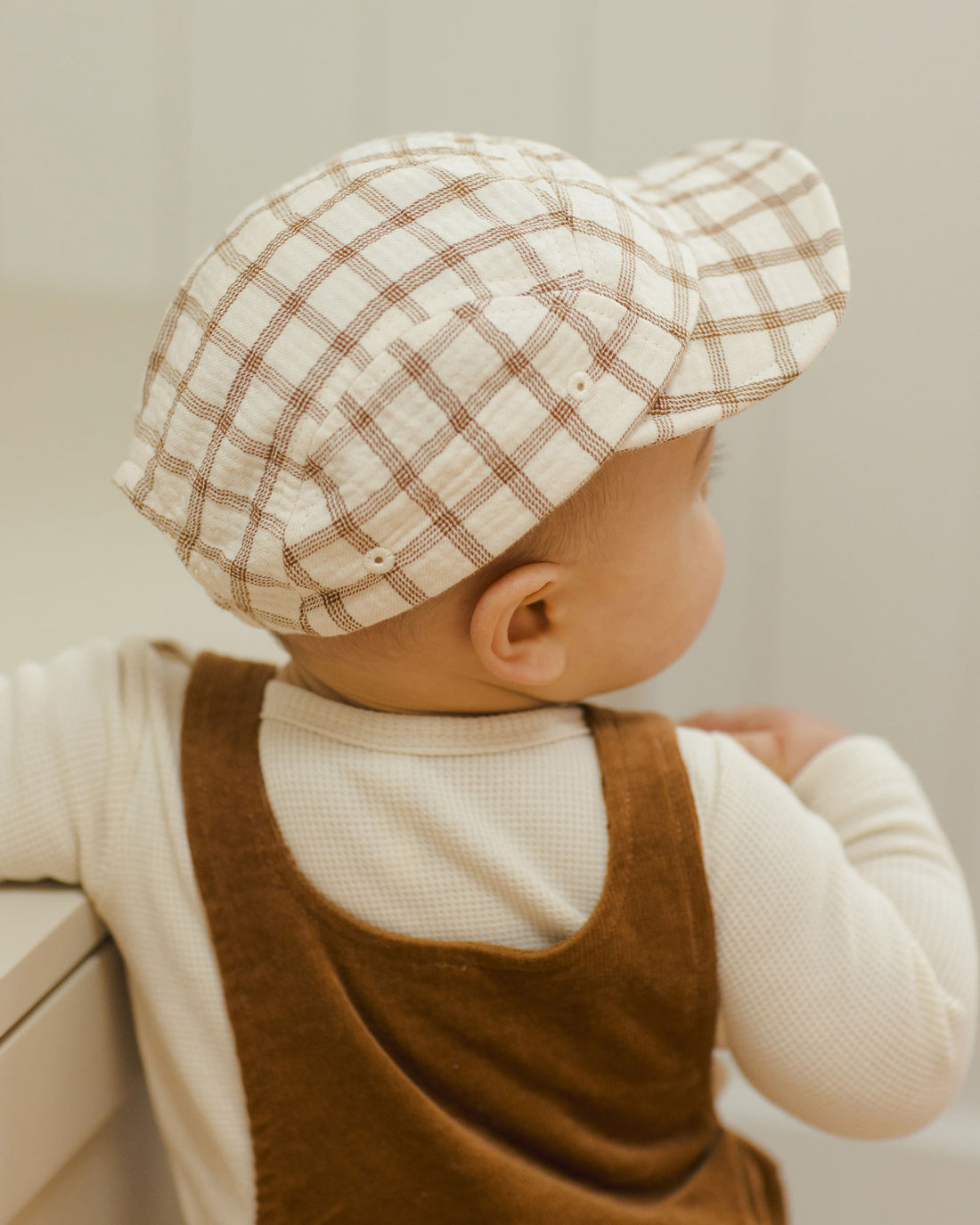 Quincy Mae Cinnamon Check Baby Cap