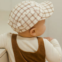 Quincy Mae Cinnamon Check Baby Cap