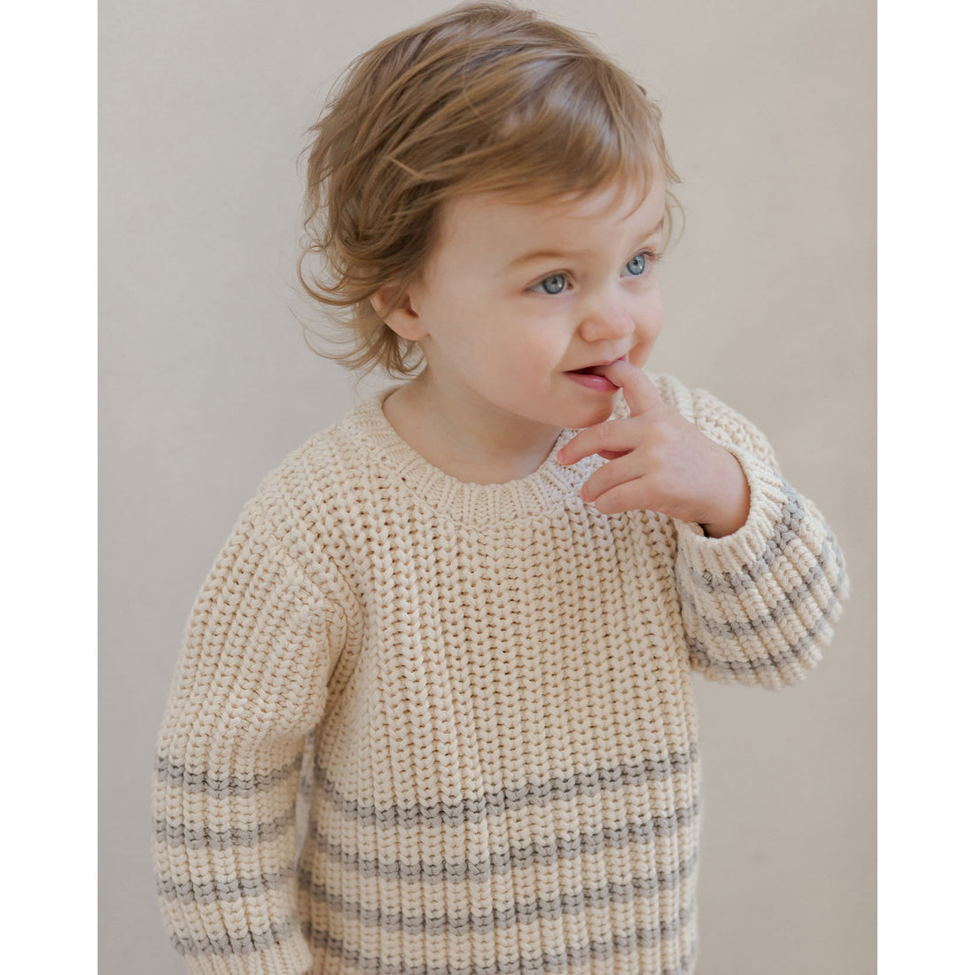 Quincy Mae Fog Stripe Rex Sweater