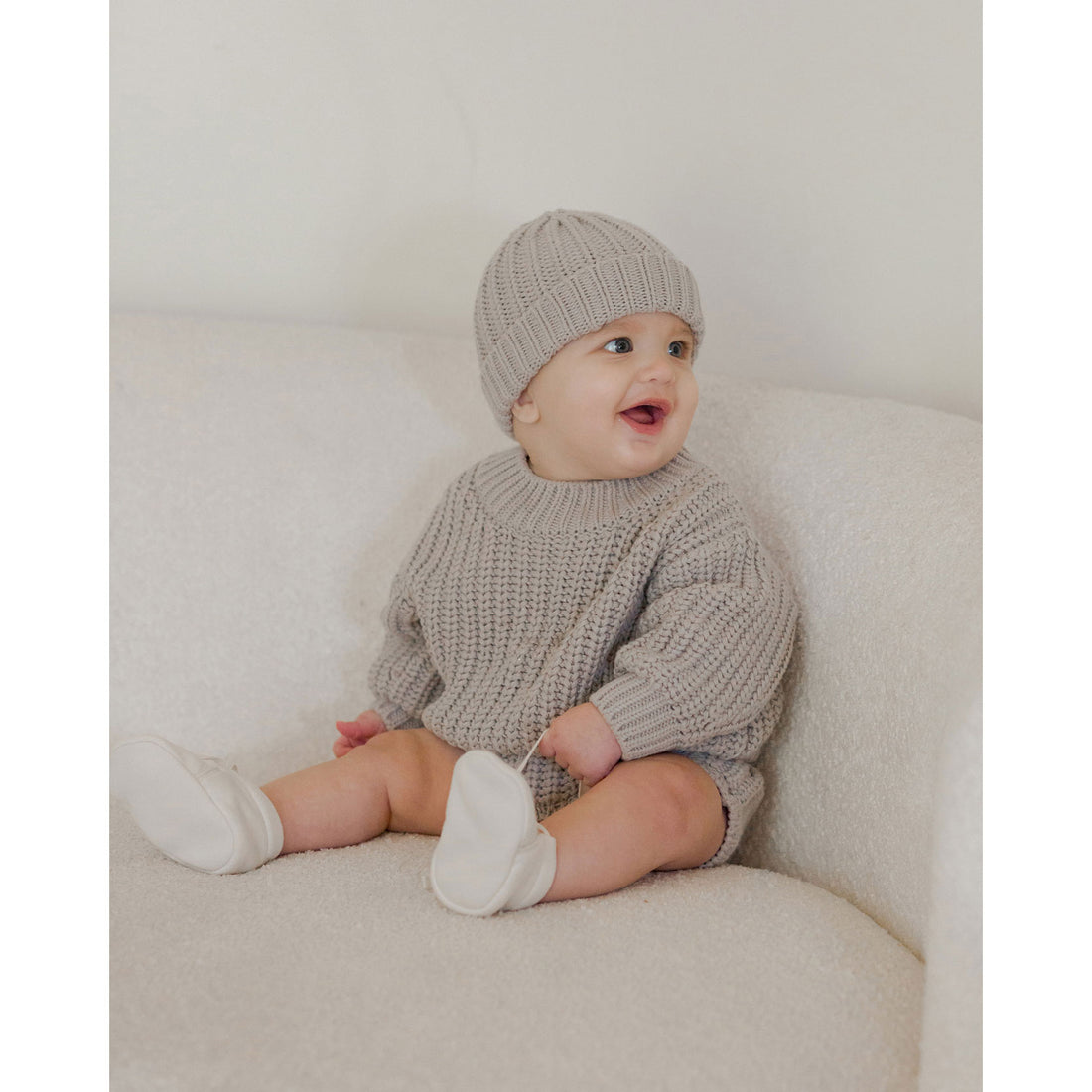 Quincy Mae Fog Chunky Knit Sweater