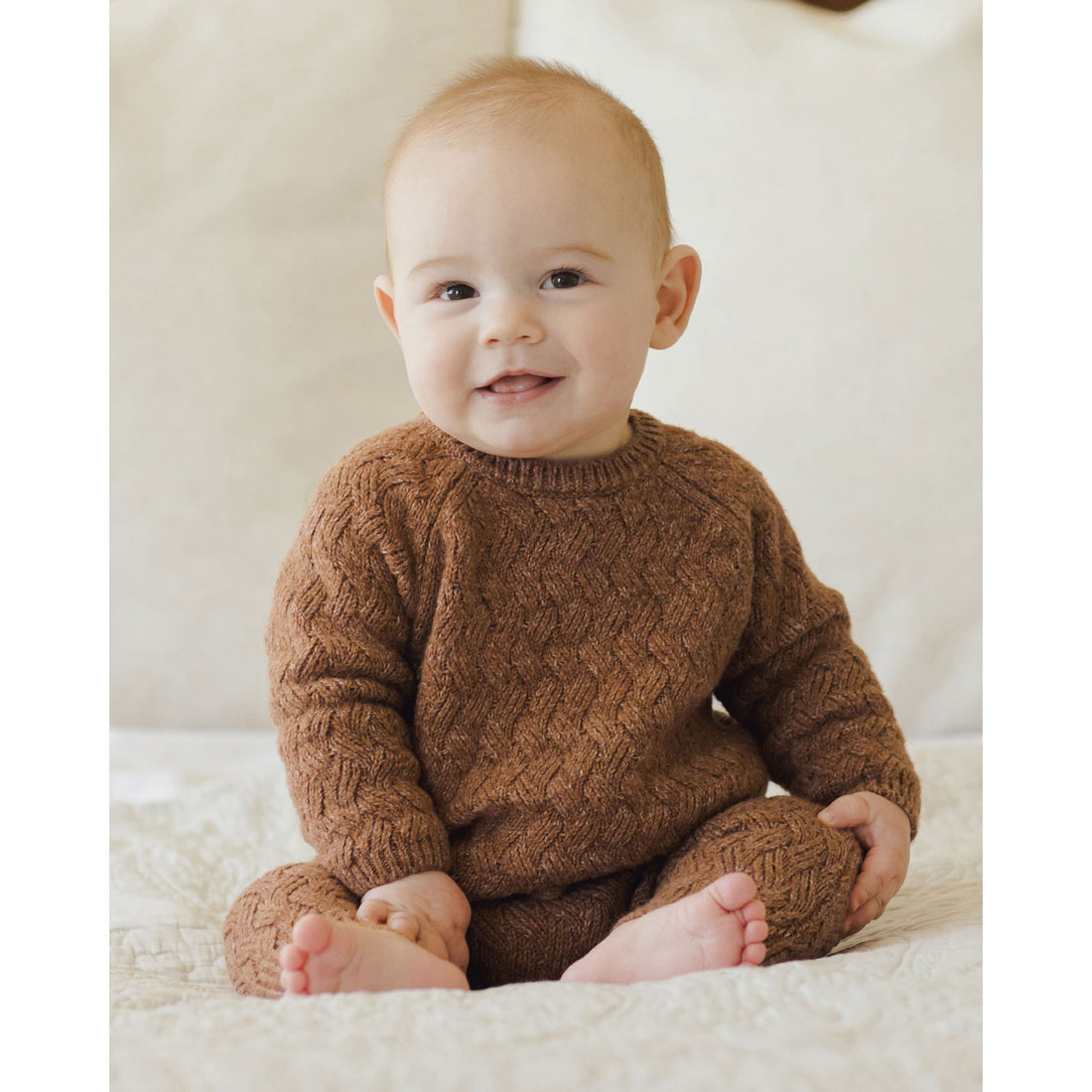 Quincy Mae Heathered Cedar Knit Sweater