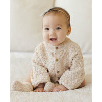 Quincy Mae Natural Speckle Bubble Knit Cardigan