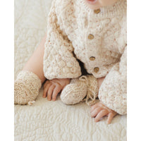 Quincy Mae Natural Speckle Bubble Knit Cardigan