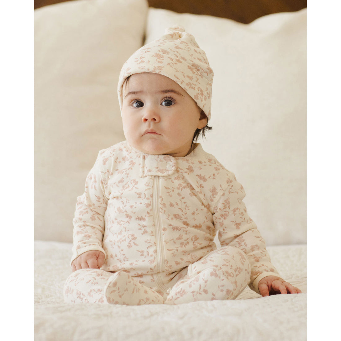 Quincy Mae French Garden Zip Long Sleeve Sleeper Footie