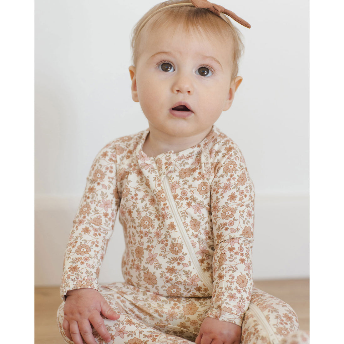 Quincy Mae Bloom Bamboo Zip Footie