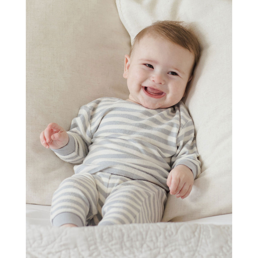 Quincy Mae Blue Stripe Cozy Set